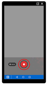 Botón para detener la grabación de un vídeo